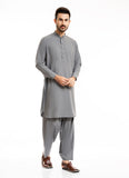 Plain-Slate Grey, Poly Viscose Wash N Wear Shalwar Kameez