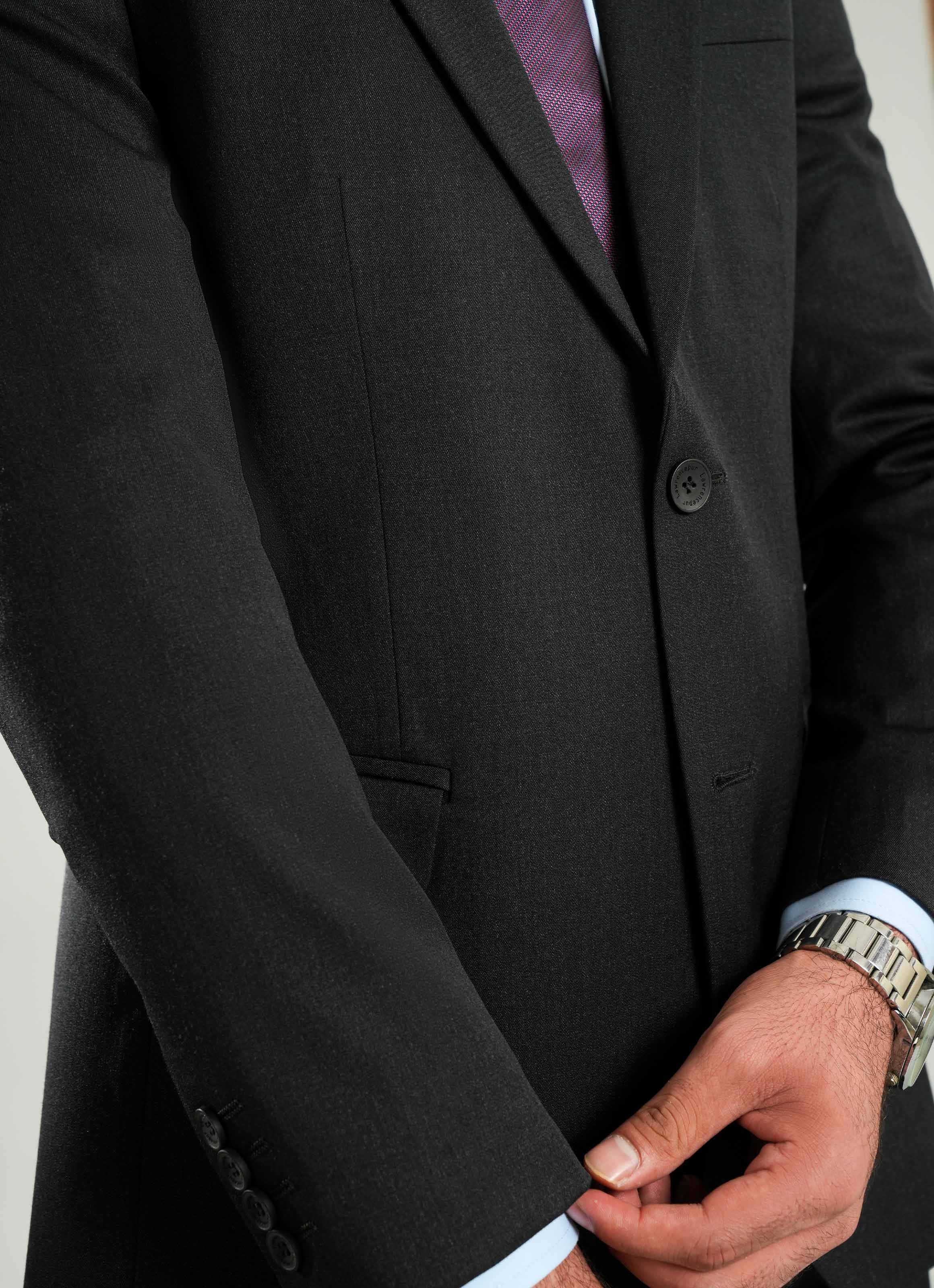 Charcoal Grey Plain 2-Piece Formal Suit – Lawrencepur