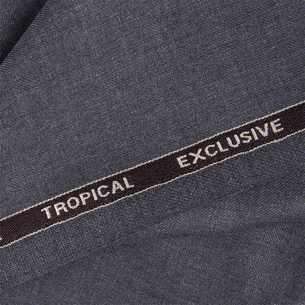 Plain-Coin Grey, Tropical Classic Wool Blend / Poly Wool Suiting