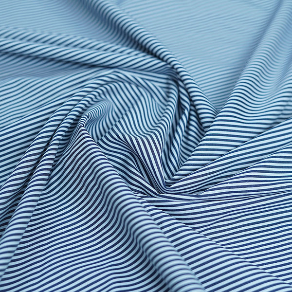 Mid Blue Stripes Supreme Shirting Fabric