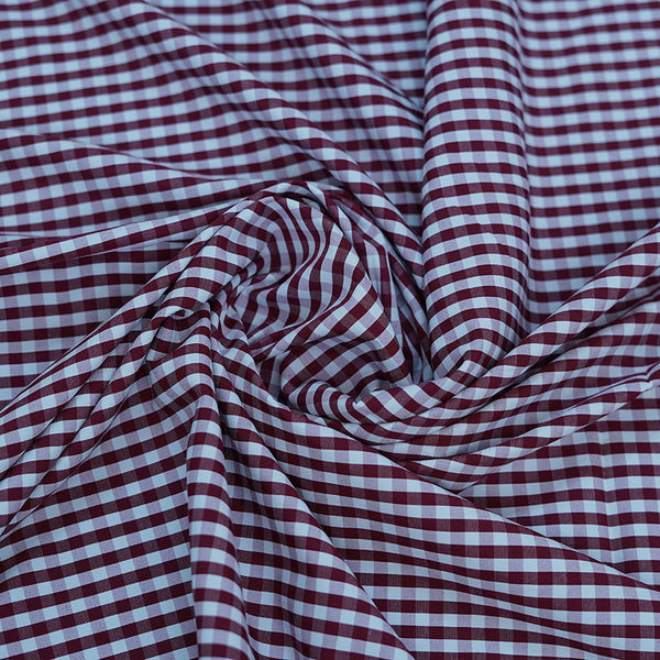 Dark Maroon Checks Supreme Shirting Fabric