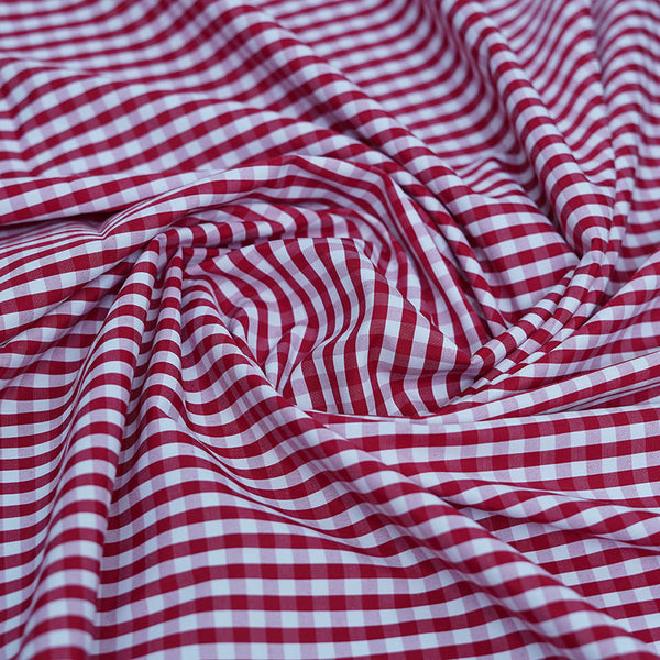 Red Checks Supreme Shirting Fabric