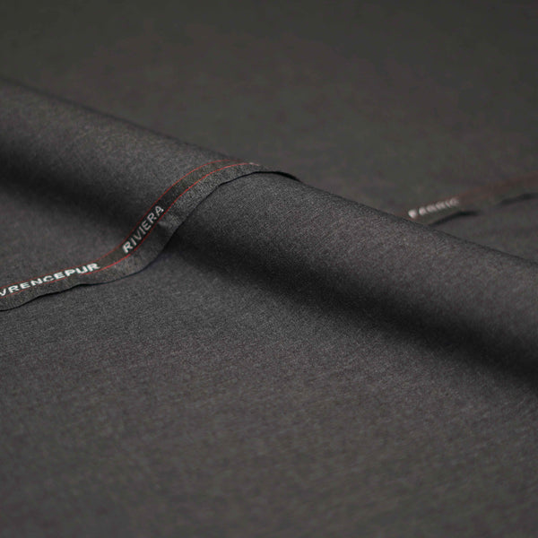 Charcoal Grey Plain Riviera Suiting Fabric