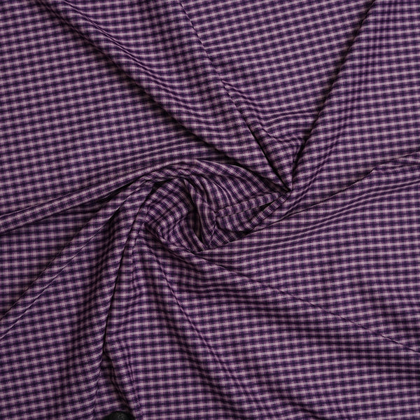 Purple Checks Lyla Wool Blend Women's Fabric