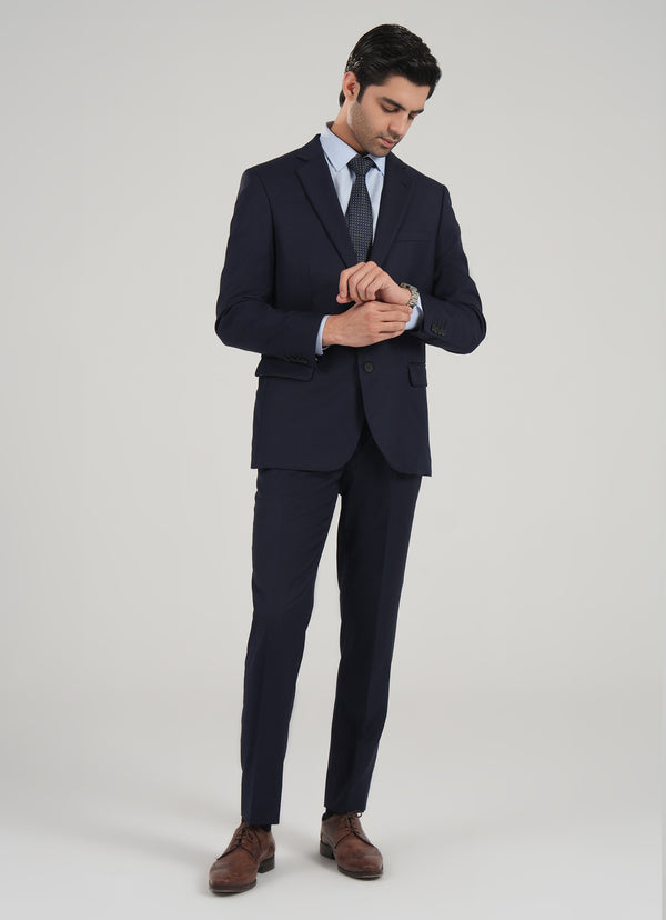 Blue 2 Piece Suit - Tropical Exclusive Poly Wool