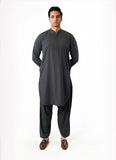 Charcoal Plain Delta Wash N Wear Shalwar Kameez Suit