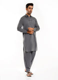 Light Grey Yarn Dyed Melange Cotton Shalwar Kameez
