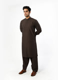 Chocolate Brown Plain Delta Wash N Wear Shalwar Kameez Suit