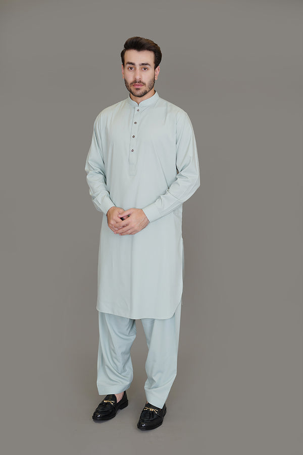 Grenada Light Green Plain, Wash N Wear Shalwar Kameez