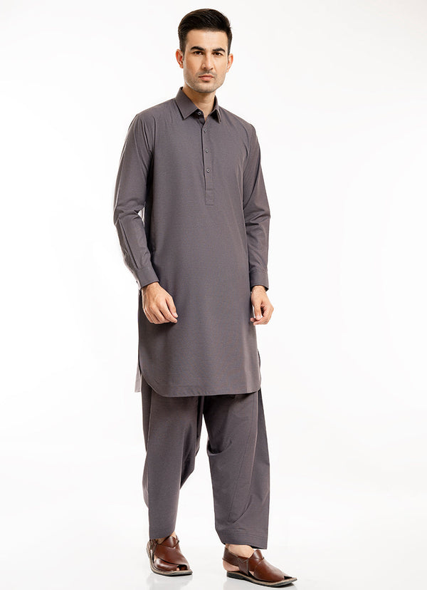 Silver Textured Delta Wash N Wear Shalwar Kameez