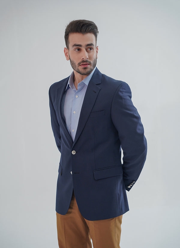 Plain Navy Blue Tropical Exclusive Classic Blazer