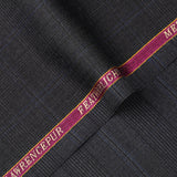 Glen Plaid Checks-Shadow Grey, Featherlight Wool Blend / Poly Wool Suiting Fabric