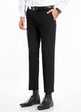 Textured Black, Merino Wool Rich Formal Trouser