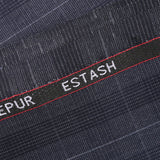 Glen Plaid Checks-Anchor Grey Estash Wool Blend Suiting Fabric