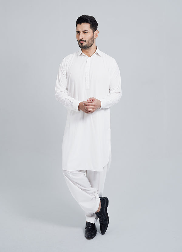 Shalwar Kameez - Summer Comfort White Plain