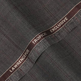Glen Plaid Checks-Medium Grey, Wool Blend, Tropical Exclusive Suiting Fabric