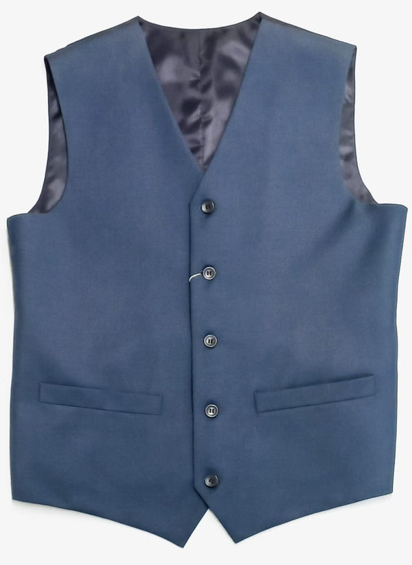 Plain-Blue, Tropical Exclusive Wool Blend Vest