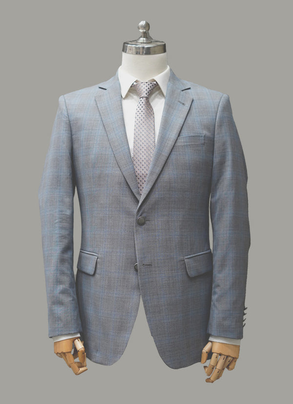 Classic Blazer- Featherlight Grey Checks