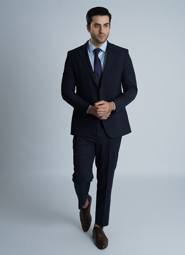 "Men's Blue Wool Suit - Tropical Classic Collection"