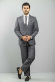 Grey Checks Delta Suiting Formal Two Piece Suit