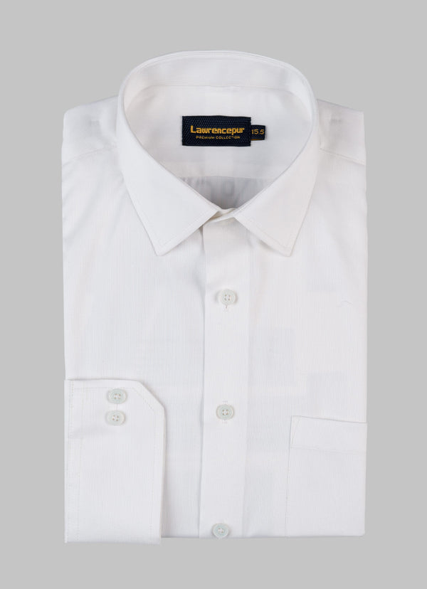 Supernova White Self Striped Shirt Formal Shirt