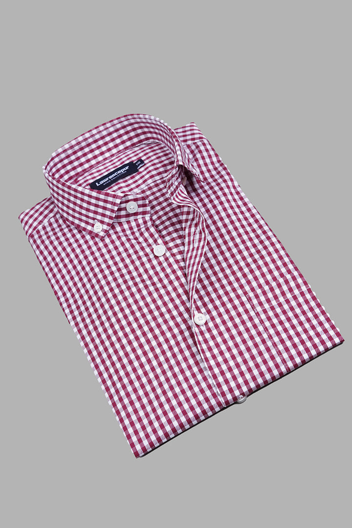 Red & White Check Shirt Button Detail – Lawrencepur Brand