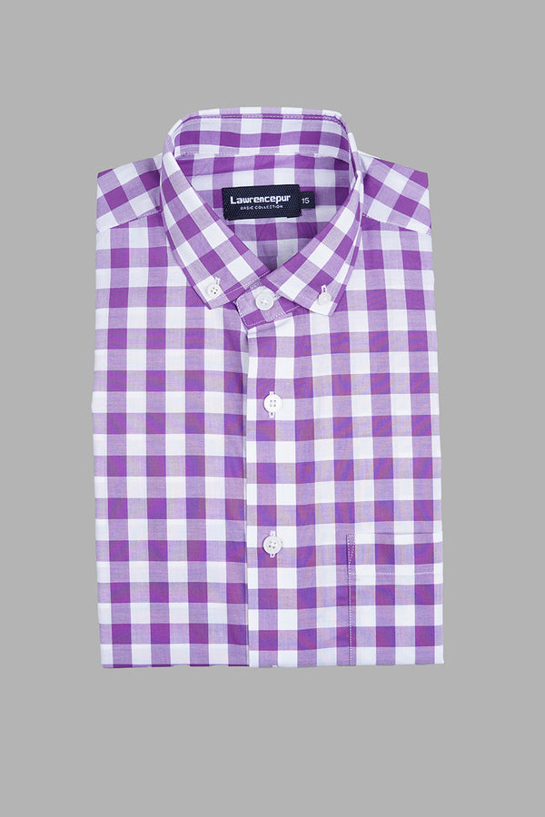 Purple Tartan Check Shirt – Men’s Unique Formal Wear