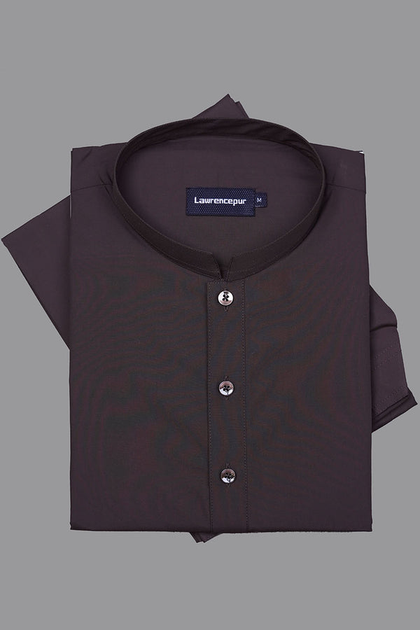 Dark Brown Plain Satpara Wash & Wear Shalwar Kameez