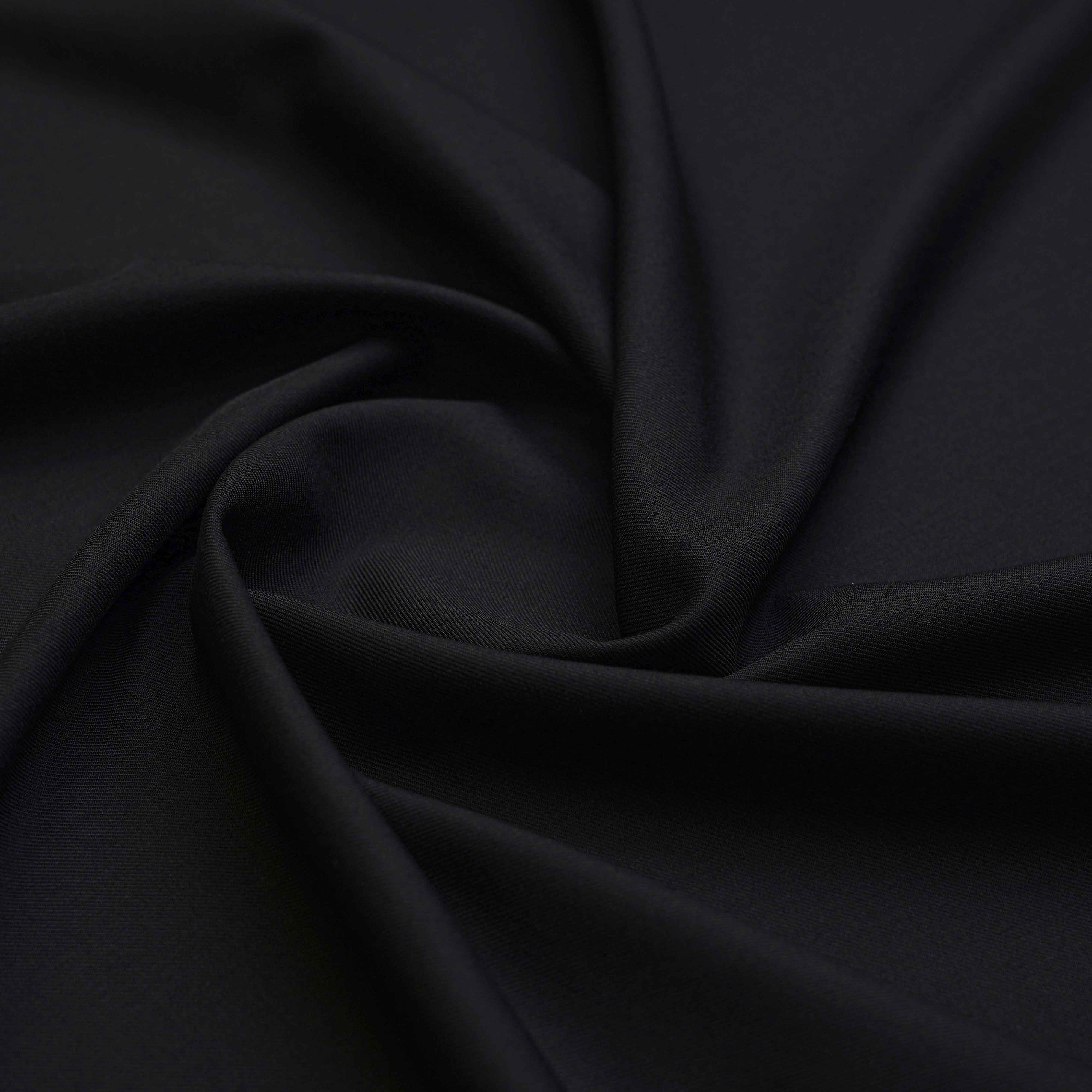 Plain Black, Wool Blend, Worsted Flannel Fabric – Lawrencepur