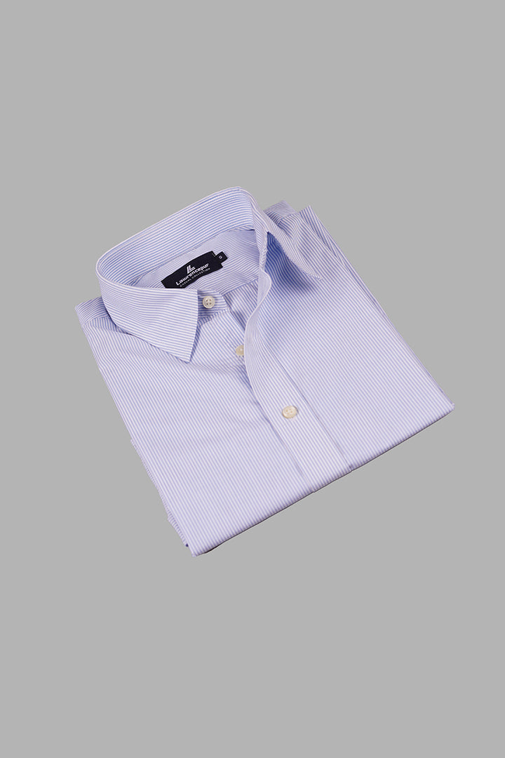 Ocean Blue Striped Casual Shirt by Lawrencepur