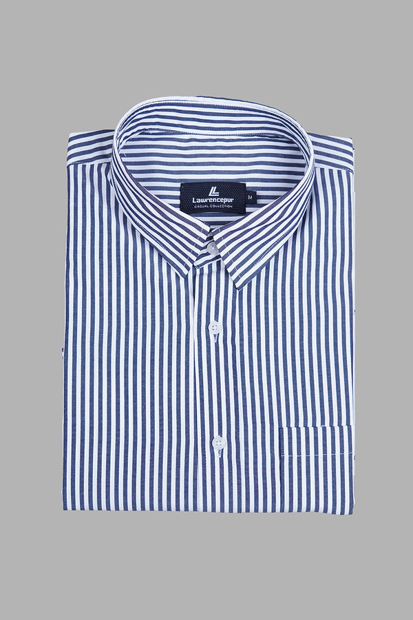 Dark Blue Striped Shirt – Men’s Summer Essential
