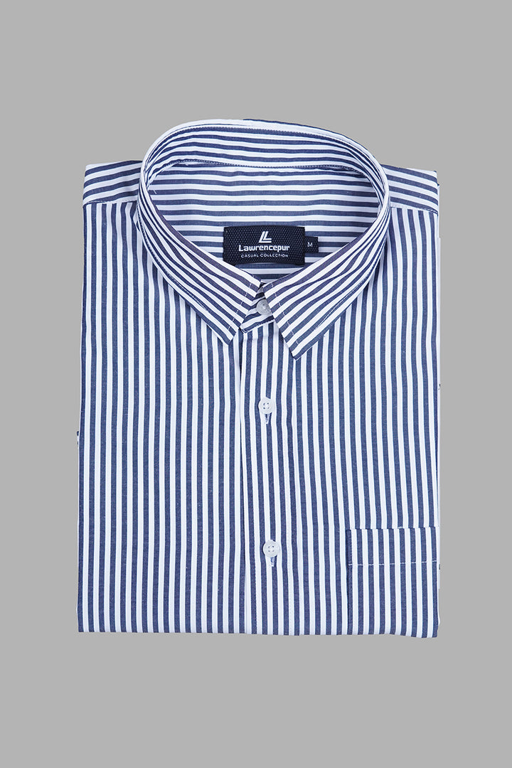 Dark Blue Striped Shirt – Men’s Summer Essential