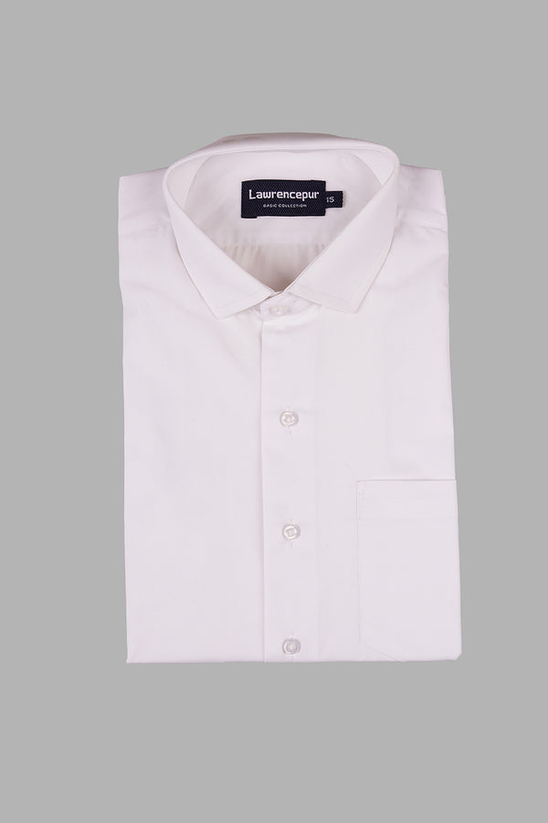 White Plain Cotton Shirt for Men - Minimalist & Versatile