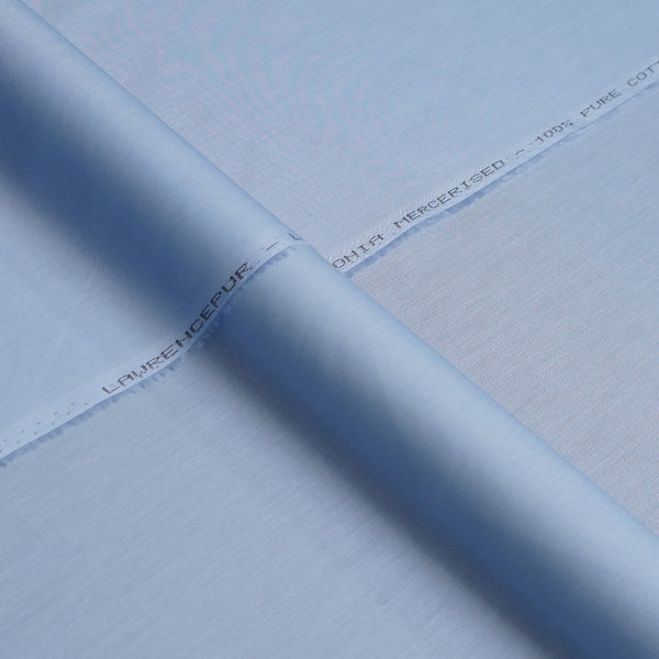 Mercerized Cotton Sky Blue Plain Shalwar Kameez Fabric