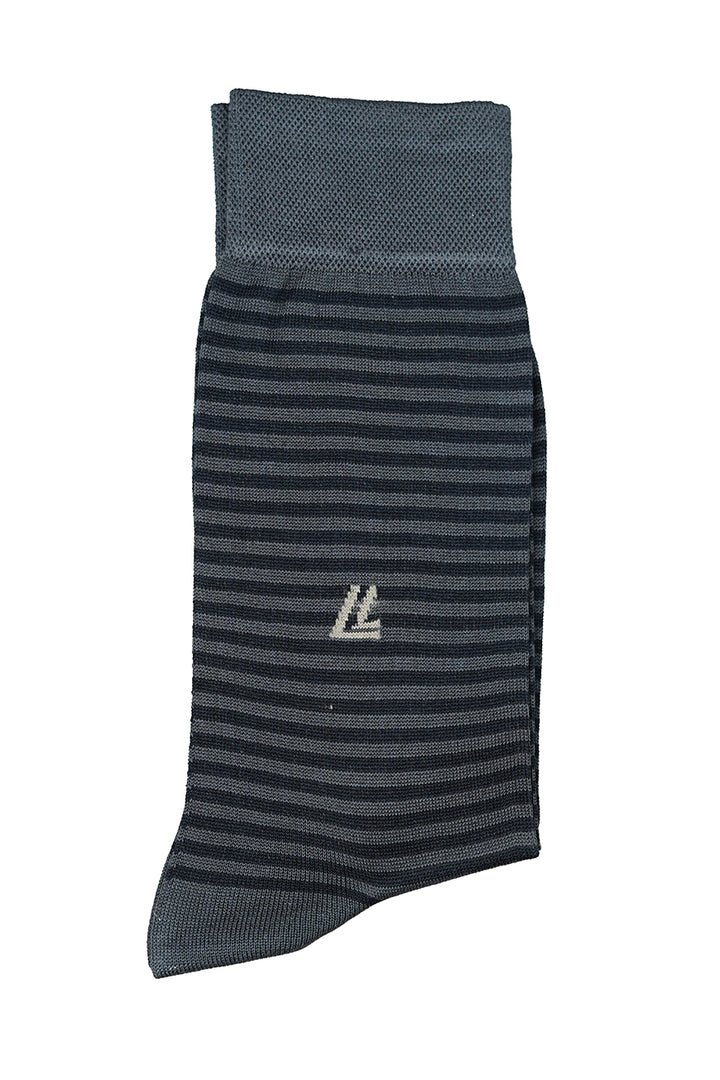 Men's Light Brown Striped Cotton Socks - Trendy & Comfortable