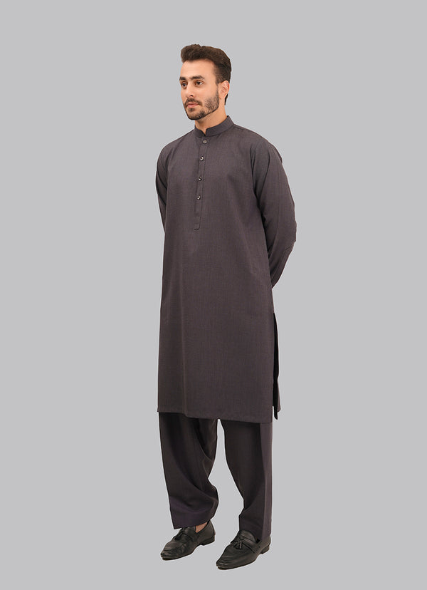 Shalwar Kameez - Salaar Prime Greyish Purple Textured