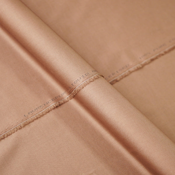 Mercerized Cotton Medium Brown Plain Shalwar Kameez Fabric