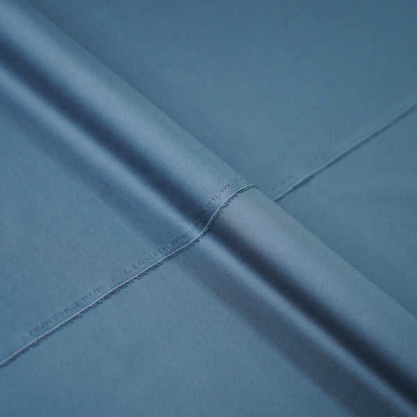 Mercerized Cotton Greenish Blue Plain Shalwar Kameez Fabric