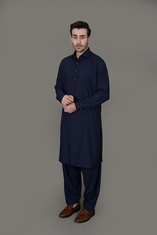 Grenada Navy Blue Plain, Wash N Wear Shalwar Kameez