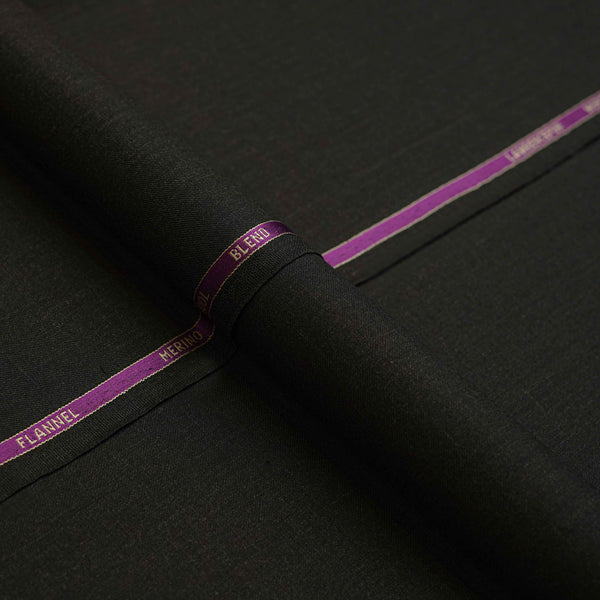 Plain Twill-Charcoal Grey, Wool Blend, Worsted Flannel Fabric