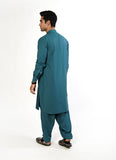 Velvet Ocean Blue Plain Delta Wash N Wear Shalwar Kameez Suit