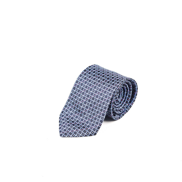 Navy Blue Textured Silk Rich Tie