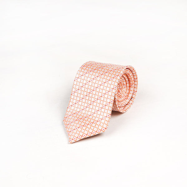 Orange Textured Silk Rich Tie