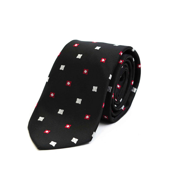 Ties - Silk Rich Black Pattern