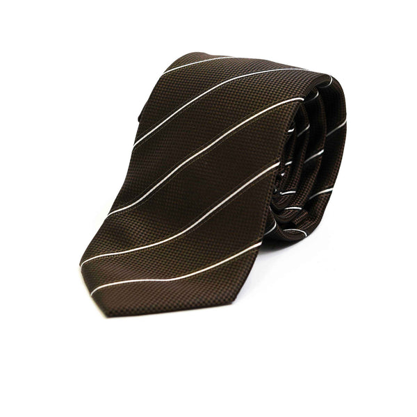 Ties - Silk Rich Dark Brown Design