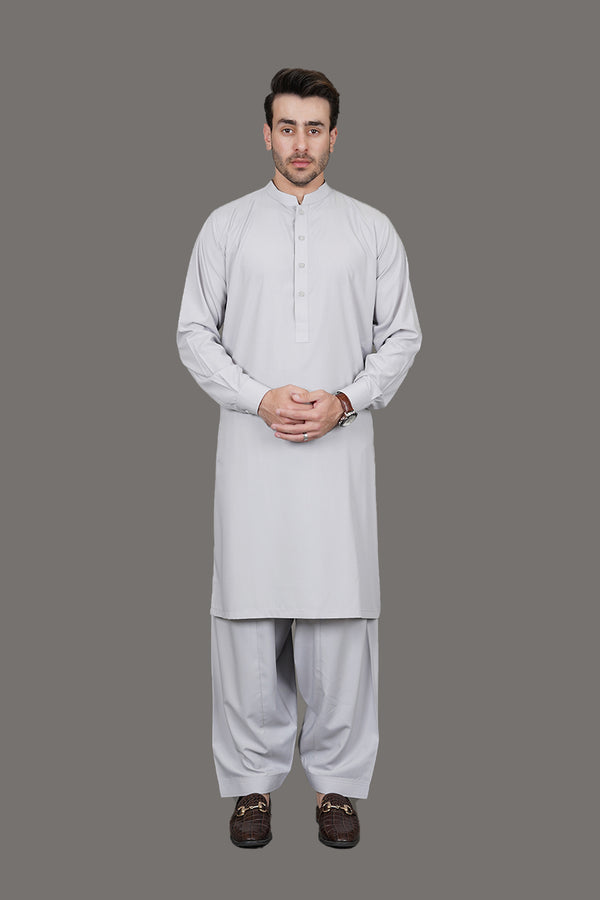 Light Grey Plain Delta Wash N Wear Shalwar Kameez