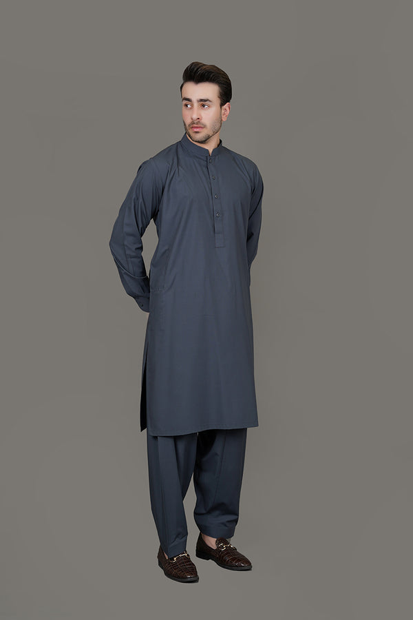 Dark Grey Plain Delta Wash N Wear Shalwar Kameez