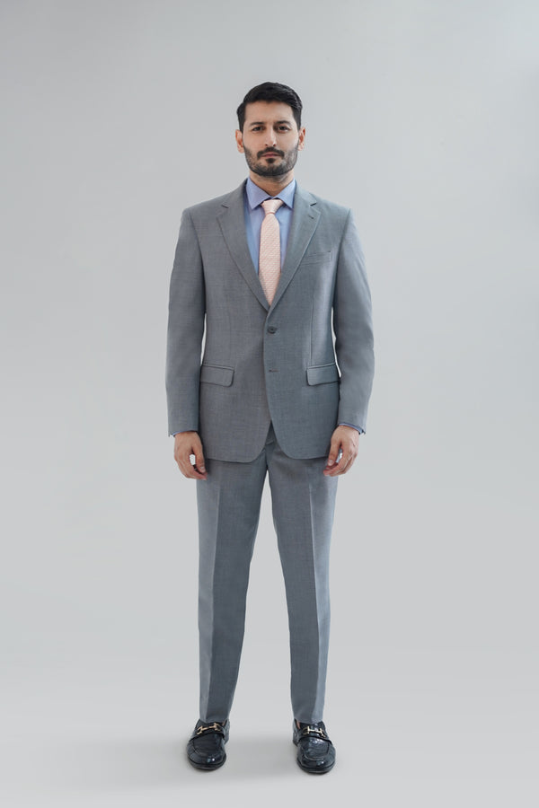 Grey Plain Tropical Exclusive 2-Piece Suit