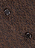 Waist Coat - Worsted Tweed Brown Design