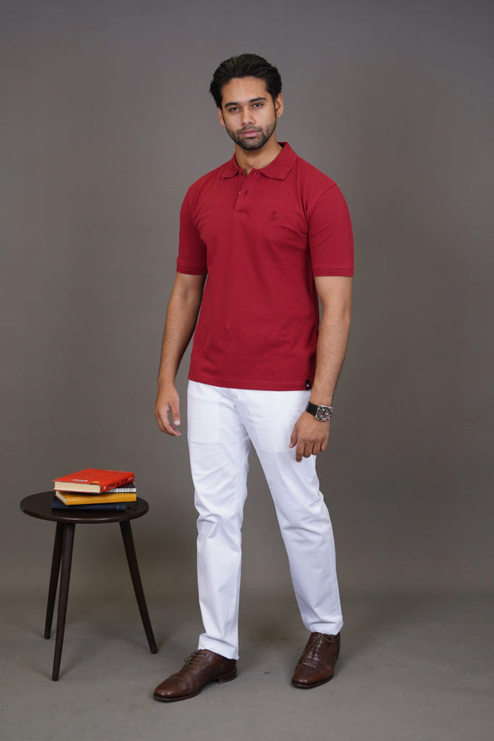 Maroon Polo Shirt - Premium Cotton Casual Wear Pakistan